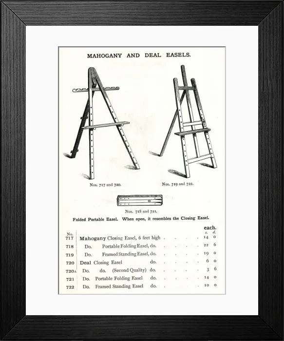 Framed Print : Mahogany and Deal Painters Easels Framed Print : Mahogany and Deal Painters Easels