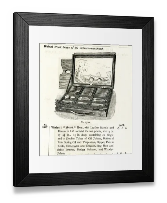 Framed Print : Walnut Wood Box of Oil Colours Framed Print : Walnut Wood Box of Oil Colours