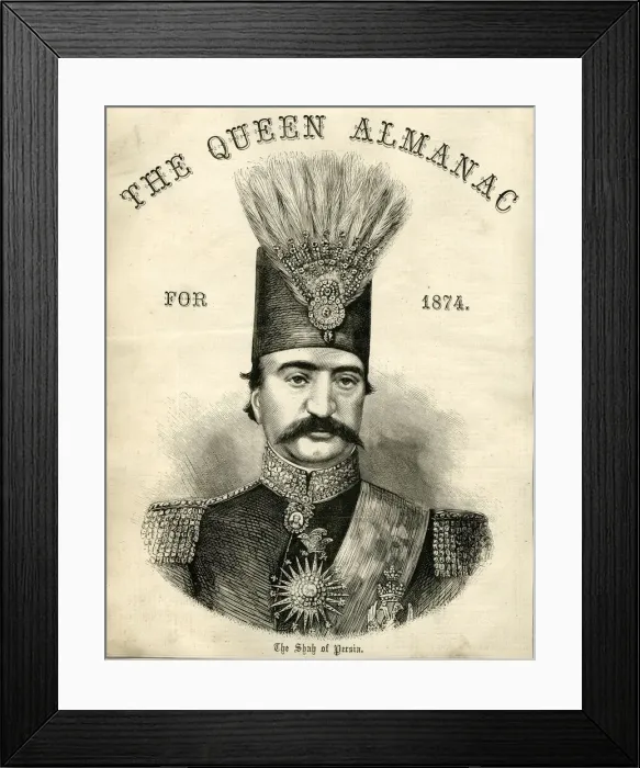 Framed Print : The Queen Almanac -- The Shah of Persia Framed Print : The Queen Almanac -- The Shah of Persia