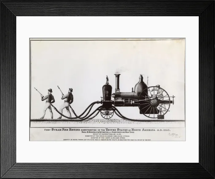 Framed Print : First Steam Fire Engine, USA Framed Print : First Steam Fire Engine, USA