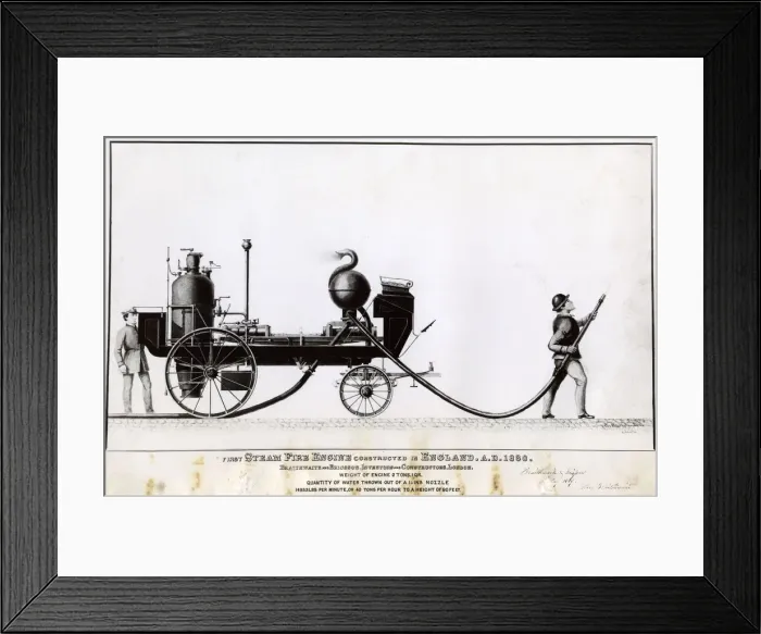 Framed Print : First Steam Fire Engine, England Framed Print : First Steam Fire Engine, England