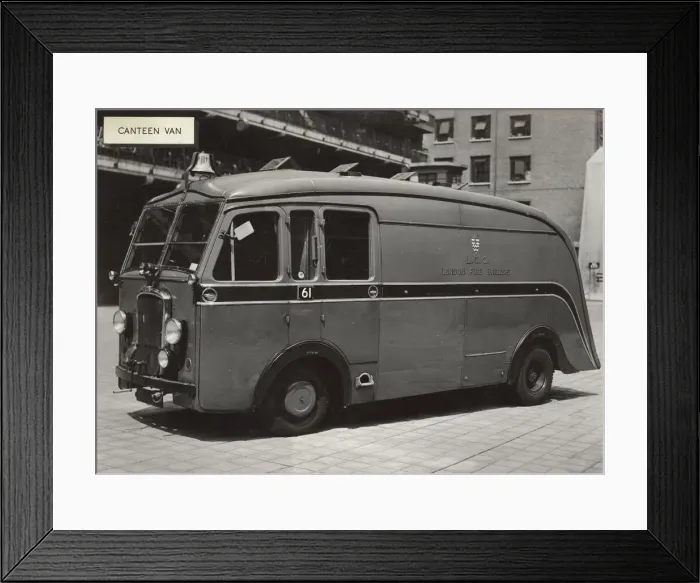 Framed Print : LCC-LFB canteen van at Lambeth LFB HQ Framed Print : LCC-LFB canteen van at Lambeth LFB HQ