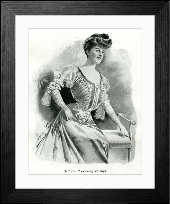 Framed Print : Womens evening corsage 1905 Framed Print : Womens evening corsage 1905