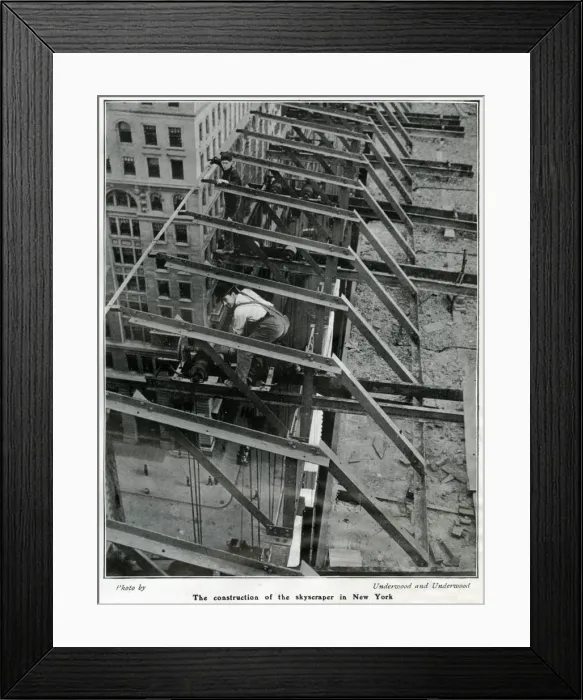 Framed Print : Construction of skyscraper, New York 1905 Framed Print : Construction of skyscraper, New York 1905