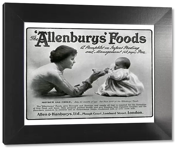 Advert for Allenburys infant feed 1905