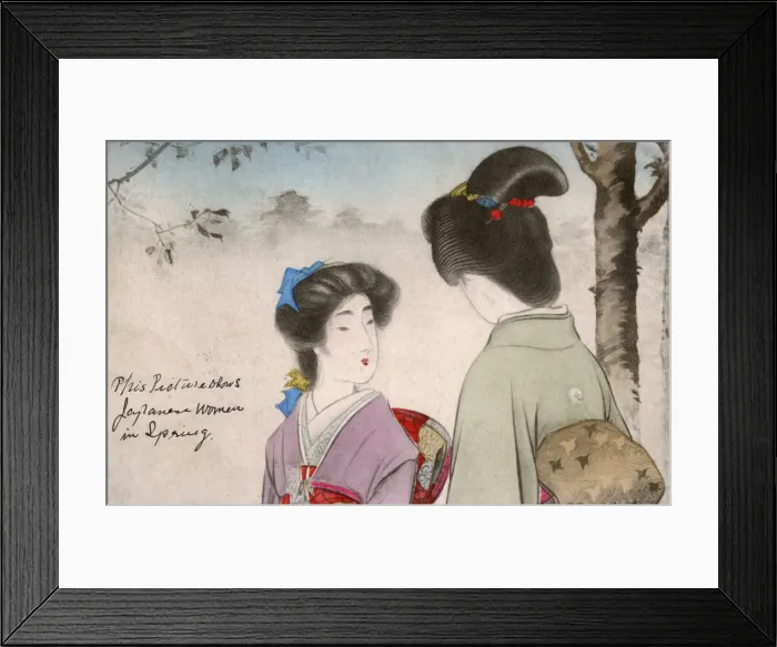 Framed Print : Two Japanese women in spring, Tokyo, Japan Framed Print : Two Japanese women in spring, Tokyo, Japan