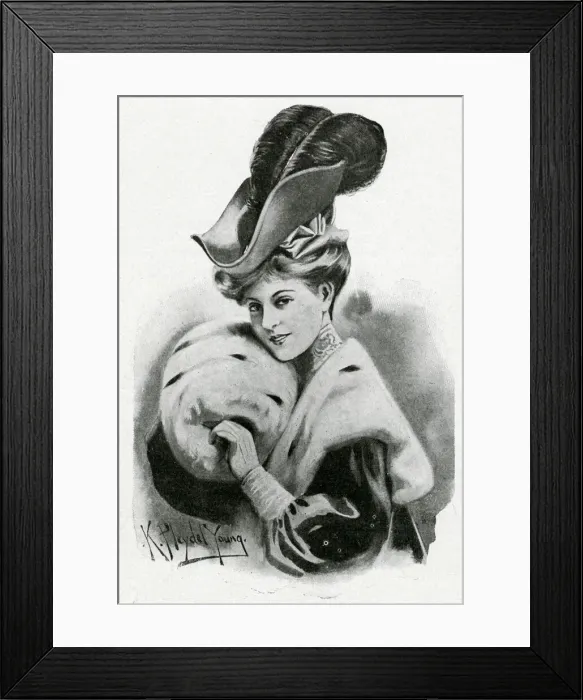 Framed Print : Fashionable tricorne hat 1905