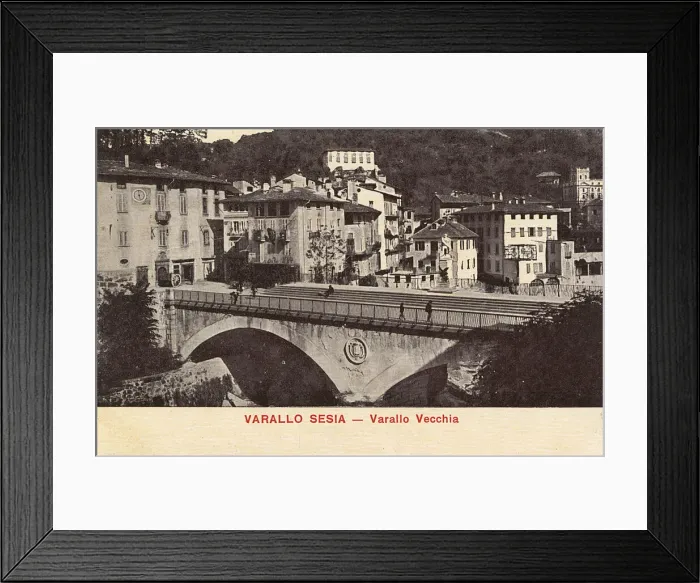 Framed Print : Old town with bridge, Varallo Sesia, Piedmont, Italy Framed Print : Old town with bridge, Varallo Sesia, Piedmont, Italy