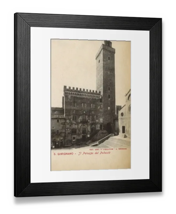 Framed Print : Palazzo del Podesta, San Gimignano, Tuscany, Italy