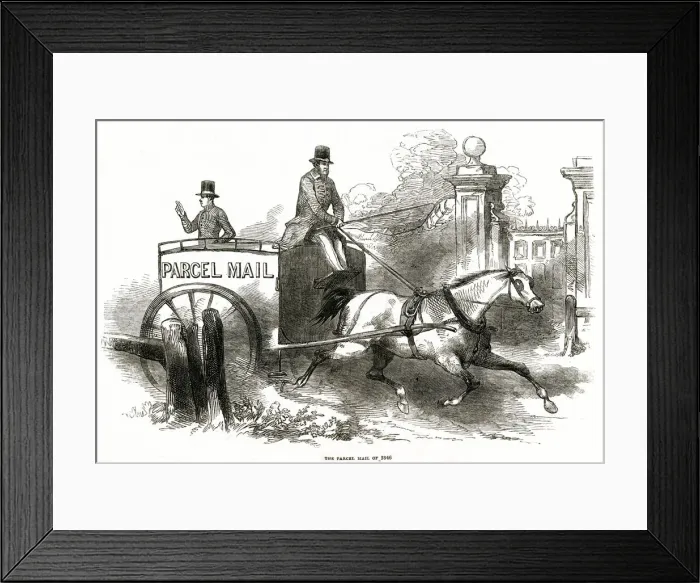 Framed Print : Horse-drawn parcel mail 1849 Horse-drawn parcel mail service 1849 Framed Print : Horse-drawn parcel mail 1849 Horse-drawn parcel mail service 1849