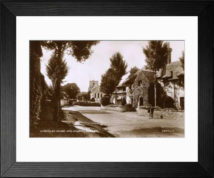 Framed Print : House and St Michaels Church in Amberley, West Sussex Framed Print : House and St Michaels Church in Amberley, West Sussex