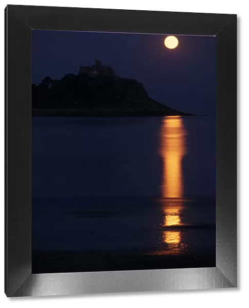 Moon rising over St. Michaels Mount, Cornwall