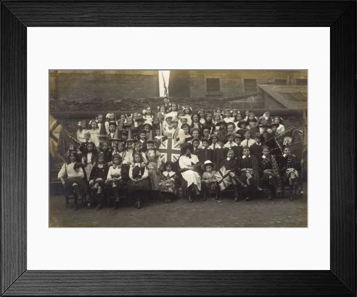 Framed Print : Patriotic group in national costume, with Britannia Framed Print : Patriotic group in national costume, with Britannia