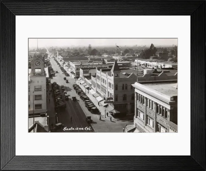 Framed Print : Aerial view of Fourth Street, Santa Ana, California, USA Framed Print : Aerial view of Fourth Street, Santa Ana, California, USA