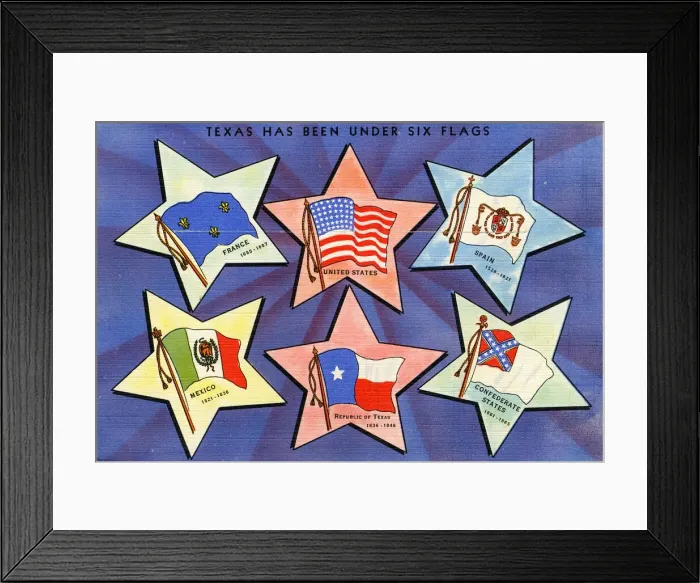 Framed Print : Postcard booklet, Souvenir folder of Texas, USA Framed Print : Postcard booklet, Souvenir folder of Texas, USA