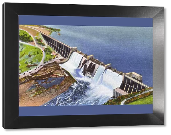 Postcard booklet, Morris Sheppard Lake and Dam, Texas, USA