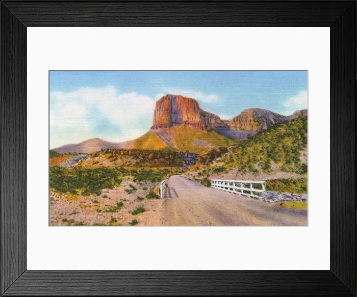 Framed Print : Postcard booklet, highest point in Texas, USA Framed Print : Postcard booklet, highest point in Texas, USA