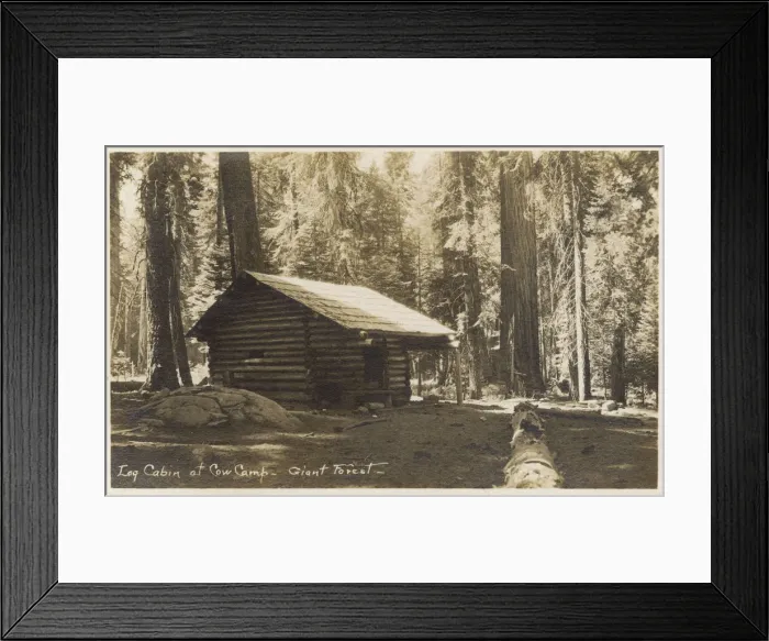 Framed Print : Log Cabin, Cow Camp, Giant Forest, California, USA Framed Print : Log Cabin, Cow Camp, Giant Forest, California, USA