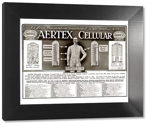 Advert for Aertex mens underwear 1911