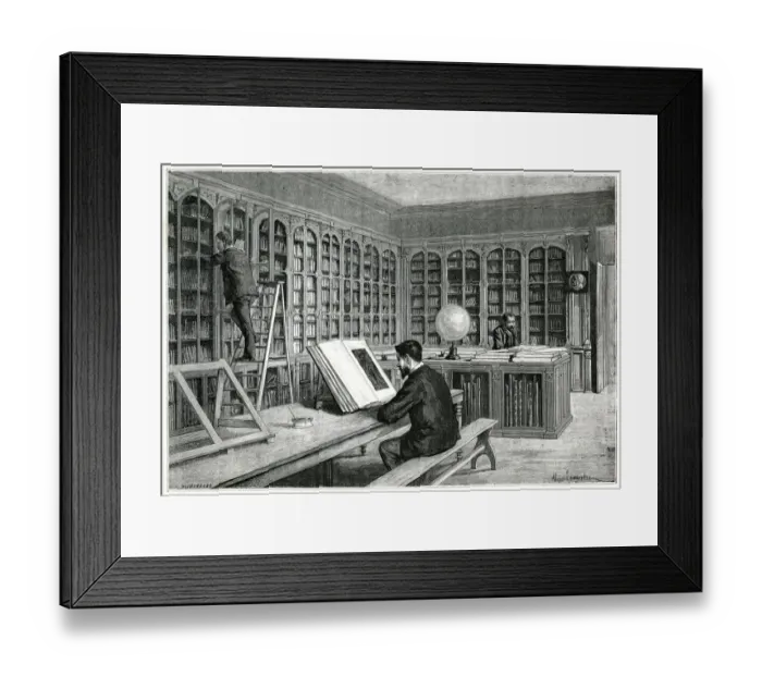 Framed Print : French Library with students at work - Paris Framed Print : French Library with students at work - Paris
