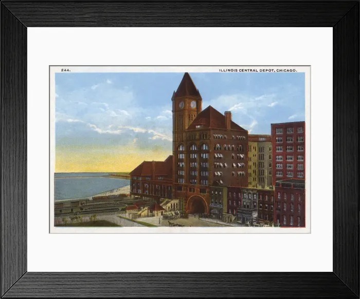 Framed Print : Illinois Central Railroad Depot, Chicago, Illinois, USA Framed Print : Illinois Central Railroad Depot, Chicago, Illinois, USA
