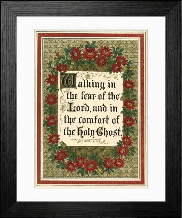 Framed Print : Religious verse 1887 Framed Print : Religious verse 1887