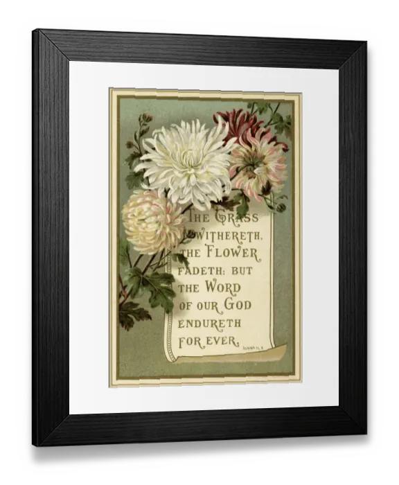 Framed Print : Religious verse 1887 Framed Print : Religious verse 1887