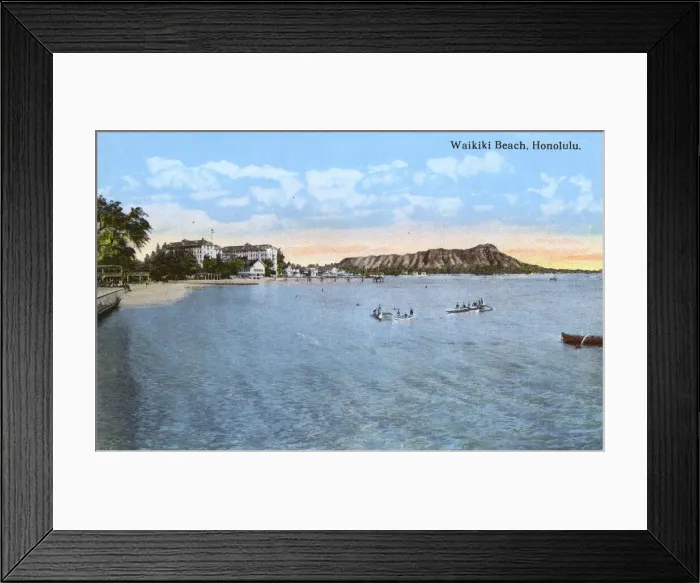 Framed Print : Waikiki Beach, Honolulu, Hawaii, USA Framed Print : Waikiki Beach, Honolulu, Hawaii, USA