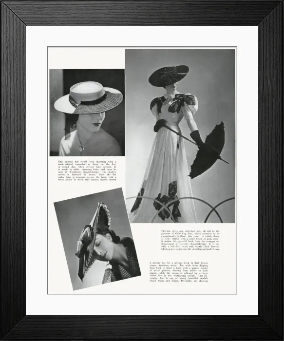 Framed Print : Ascot hats 1937 Framed Print : Ascot hats 1937