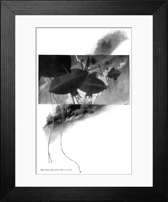 Framed Print : War of the Worlds by H. G. Wells - First Publication Framed Print : War of the Worlds by H. G. Wells - First Publication