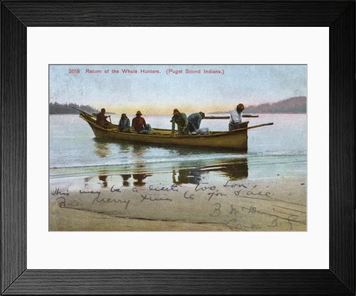 Framed Print : Puget Sound Indians, whale hunters, Washington State, USA Framed Print : Puget Sound Indians, whale hunters, Washington State, USA