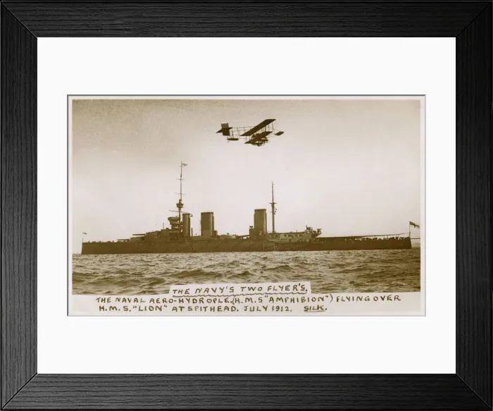 Framed Print : HMS Amphibian and HMS Lion, Spithead, July 1912 Framed Print : HMS Amphibian and HMS Lion, Spithead, July 1912