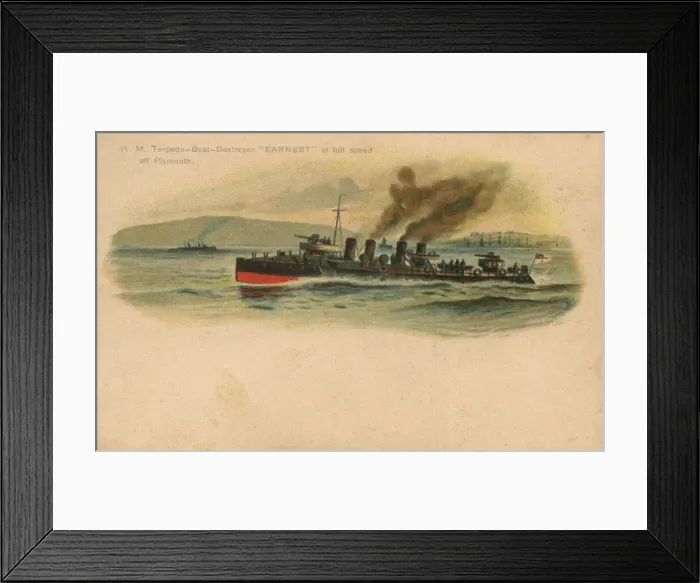 Framed Print : HMS torpedo boat destroyer, Earnest Framed Print : HMS torpedo boat destroyer, Earnest