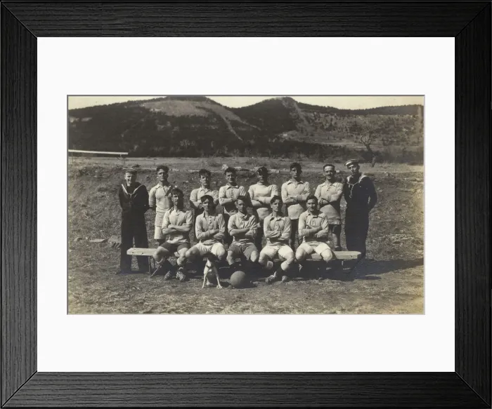 Framed Print : Football team photo, crew of HMS Diomede Framed Print : Football team photo, crew of HMS Diomede