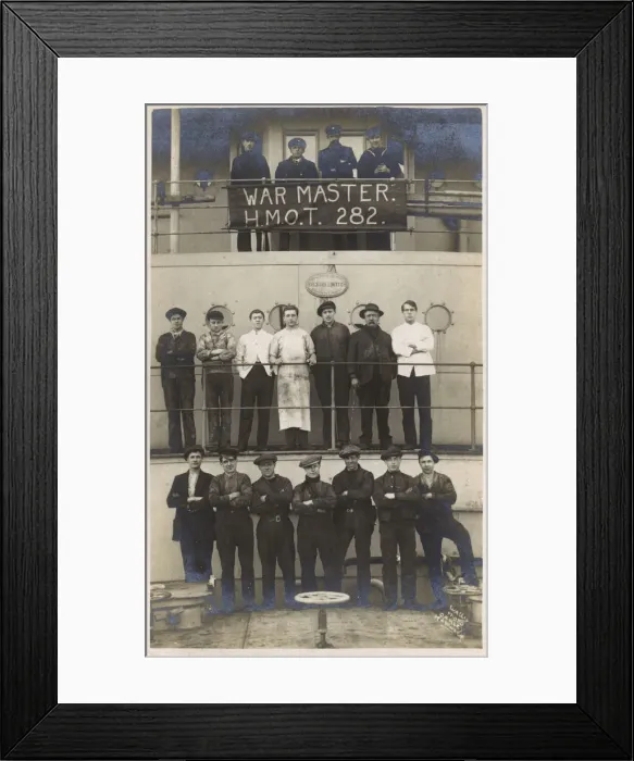 Framed Print : War Master HMOT 282 oil tanker and crew at Harwich, WW1 Framed Print : War Master HMOT 282 oil tanker and crew at Harwich, WW1
