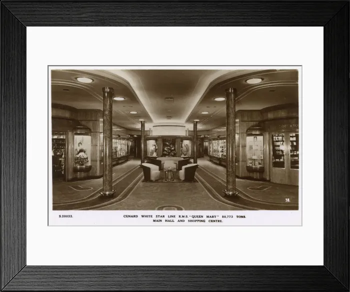 Framed Print : RMS Queen Mary, Cunard White Star Line, main hall Framed Print : RMS Queen Mary, Cunard White Star Line, main hall