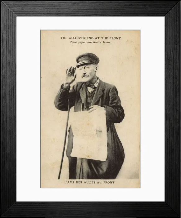 Framed Print : Amede Noroo, newspaper vendor, WW1 Framed Print : Amede Noroo, newspaper vendor, WW1