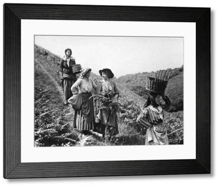 Framed Print : Village girls, 1890s Framed Print : Village girls, 1890s