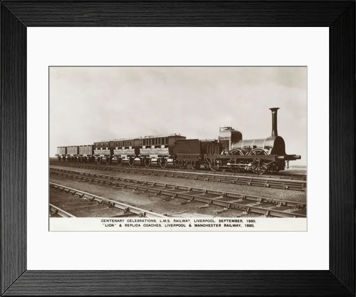 Framed Print : Centenary celebrations with replica train, Liverpool Framed Print : Centenary celebrations with replica train, Liverpool