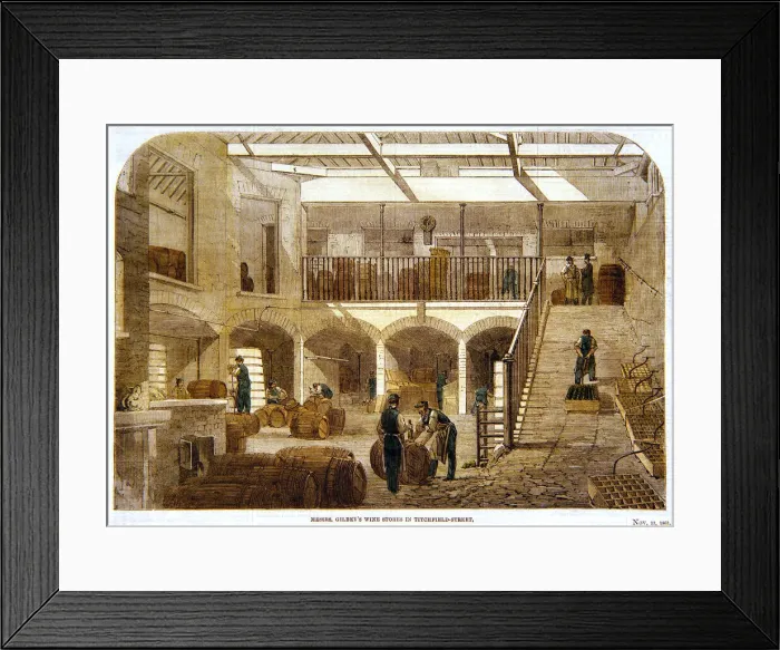 Framed Print : Messrs Gilbeys wine stores, Titchfield Street, London Framed Print : Messrs Gilbeys wine stores, Titchfield Street, London