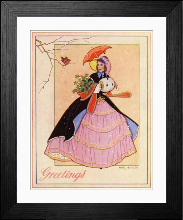 Framed Print : 1930 greetings card Framed Print : 1930 greetings card