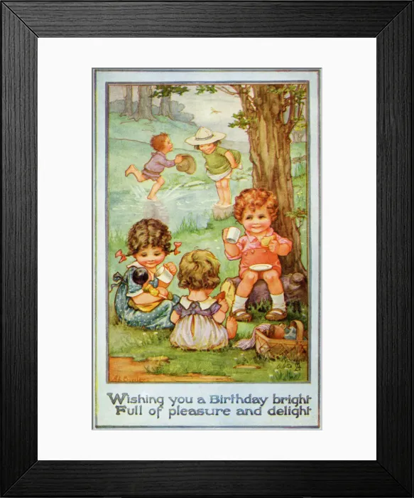Framed Print : Children enjoying a picnic Framed Print : Children enjoying a picnic