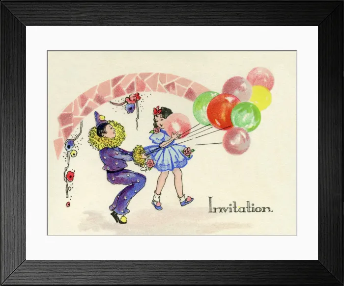 Framed Print : 1940s party invitation Framed Print : 1940s party invitation