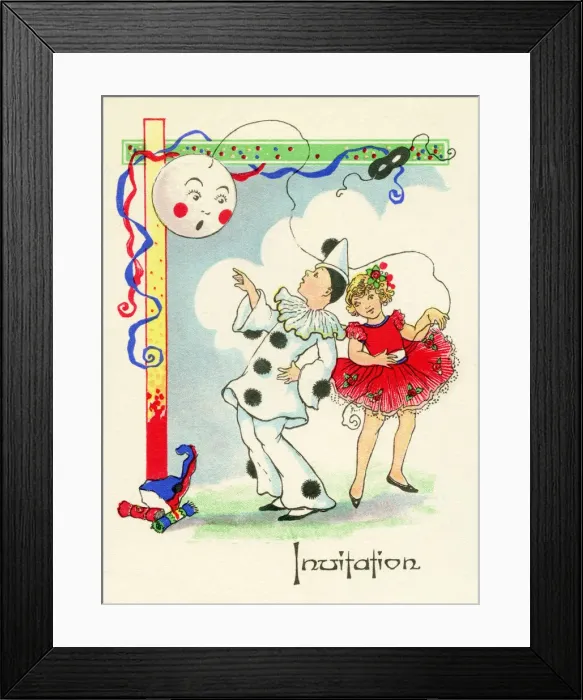 Framed Print : 1940s party invitation Framed Print : 1940s party invitation
