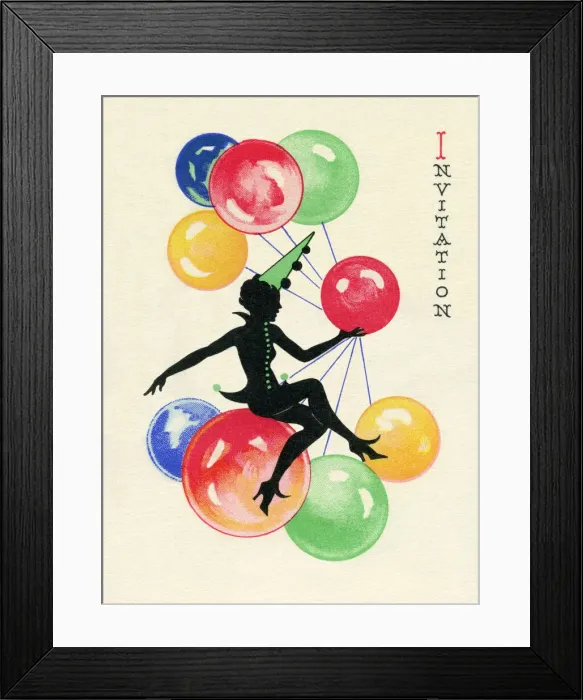 Framed Print : 1940s party invitation Framed Print : 1940s party invitation