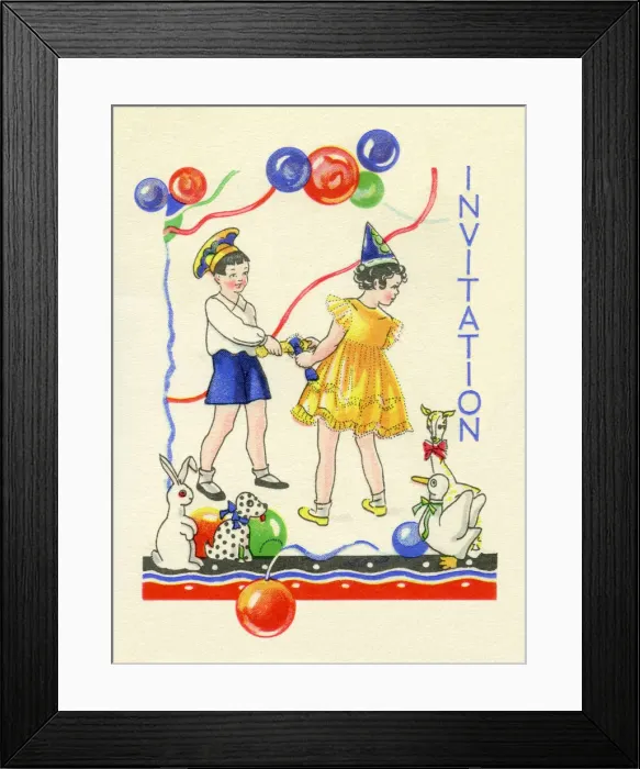 Framed Print : 1940s party invitation Framed Print : 1940s party invitation