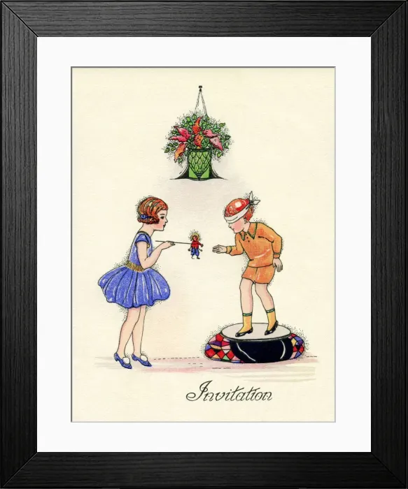 Framed Print : 1940s party invitation Framed Print : 1940s party invitation