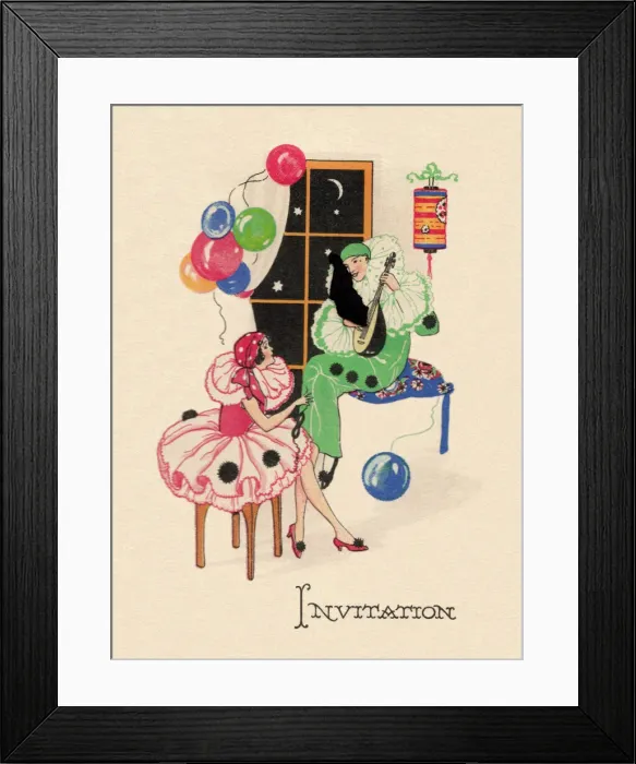Framed Print : 1940s party invitation Framed Print : 1940s party invitation
