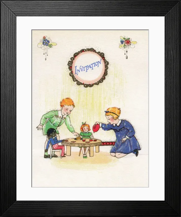 Framed Print : 1940s party invitation