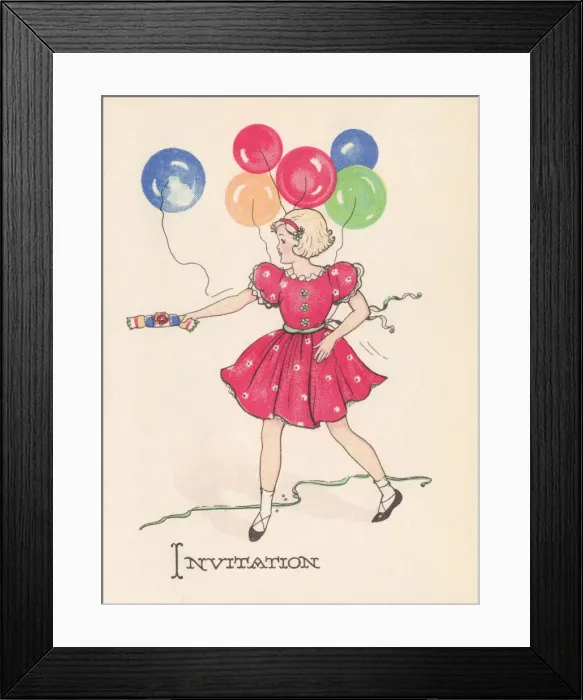 Framed Print : 1940s party invitation Framed Print : 1940s party invitation